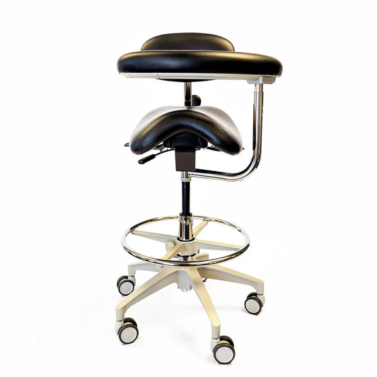 Crown Seating Denver C130AB Saddle Assistant Stool with Back, C130AB