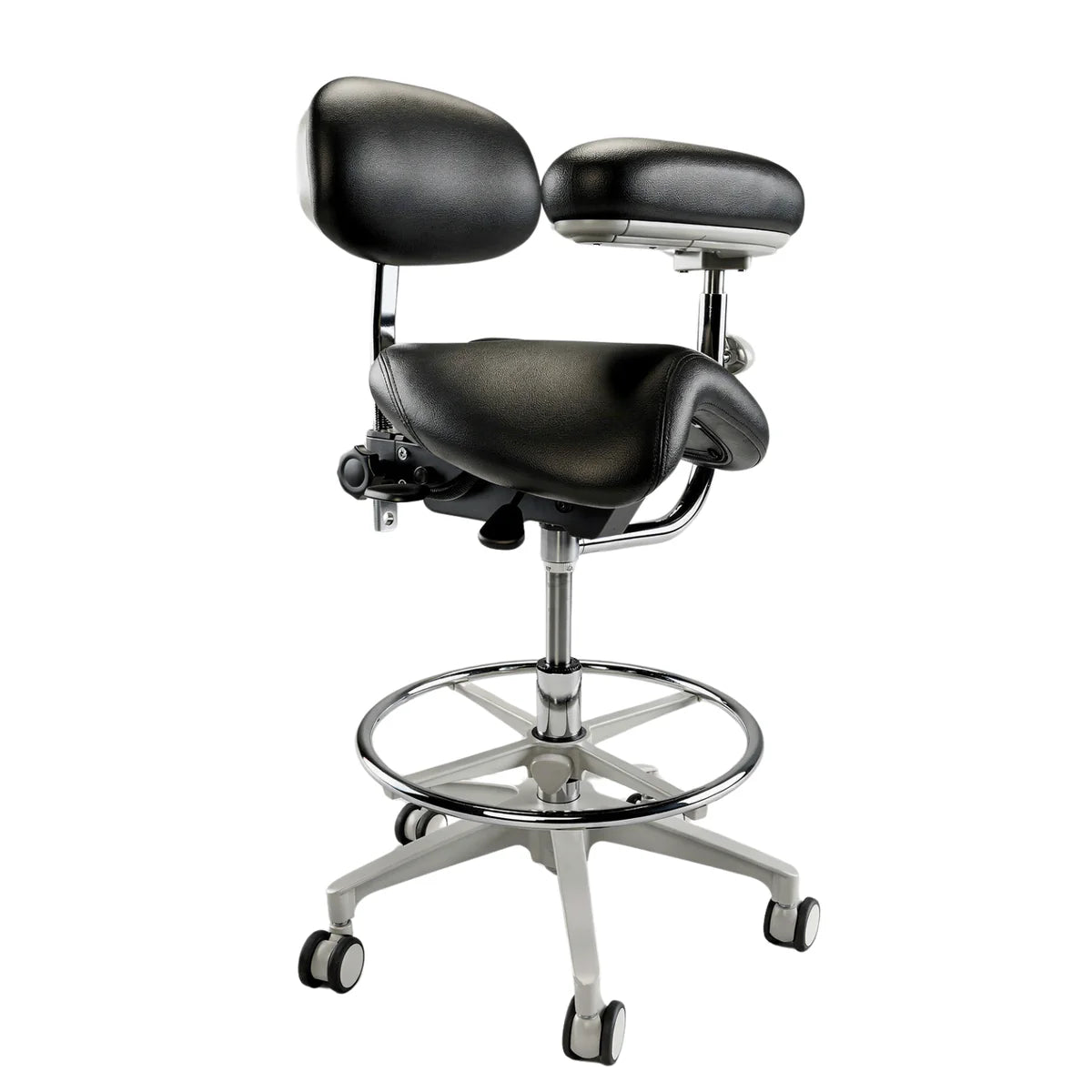 Crown Seating Denver C130AB Saddle Assistant Stool with Back, C130AB