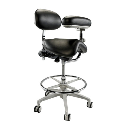 Crown Seating Denver C130AB Saddle Assistant Stool with Back, C130AB