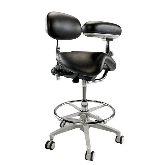 Crown Seating Denver C130AB Saddle Assistant Stool with Back, C130AB