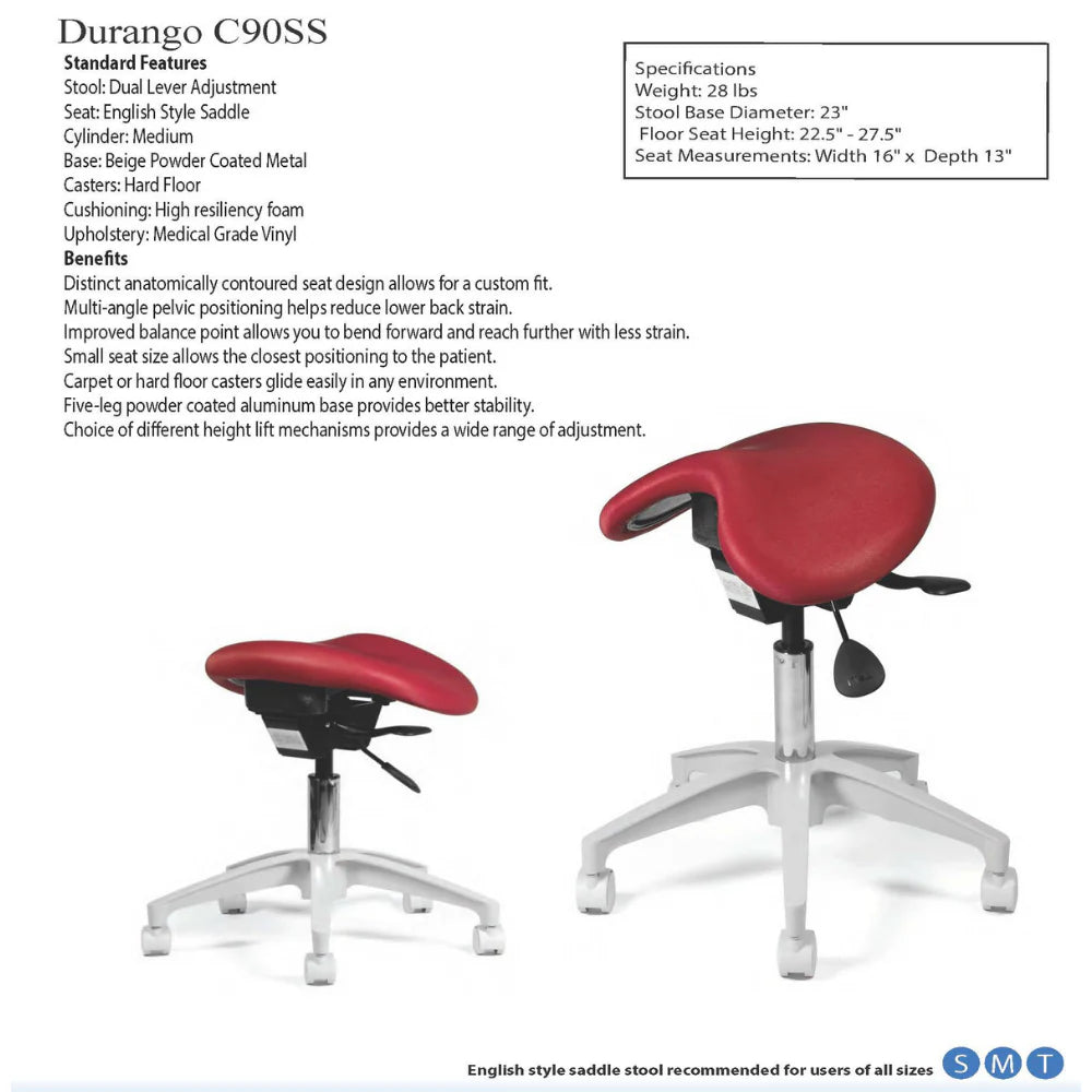 Crown Seating Durango C90SS QAC Modified Operator Saddle Stool, QAC
