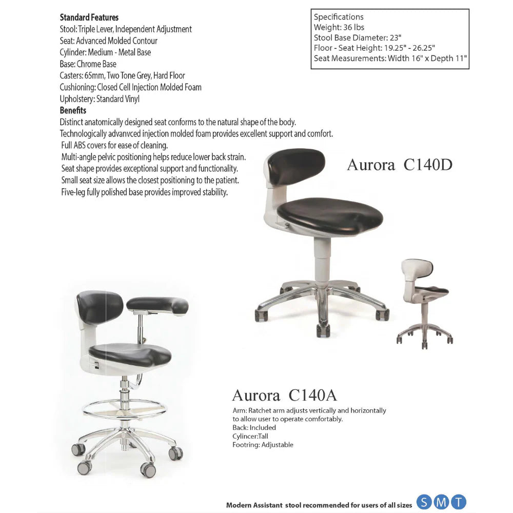 Crown Seating Aurora C140D Modern Operator Stool (Beige ABS), C140D