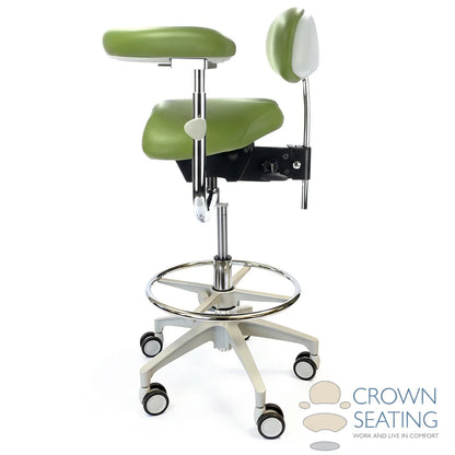 Crown Seating Denver C130AB Saddle Assistant Stool with Back, C130AB