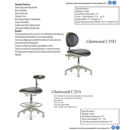 Crown Seating Glenwood C35A Assistant Stool, C35A