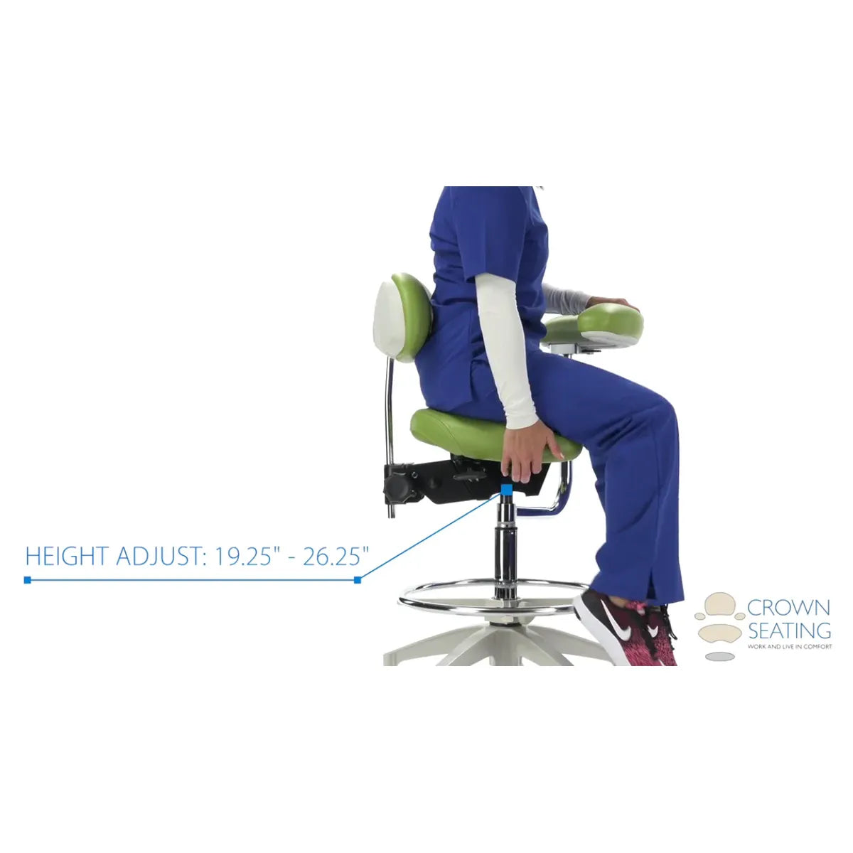 Crown Seating Denver C130AB Saddle Assistant Stool with Back, C130AB