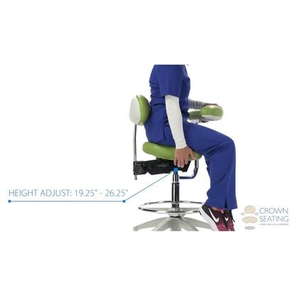 Crown Seating Denver C130AB Saddle Assistant Stool with Back, C130AB