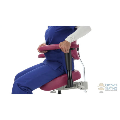 Crown Seating Colorado C170D Cradle Operator Stool w/ back and arms, C170DBA