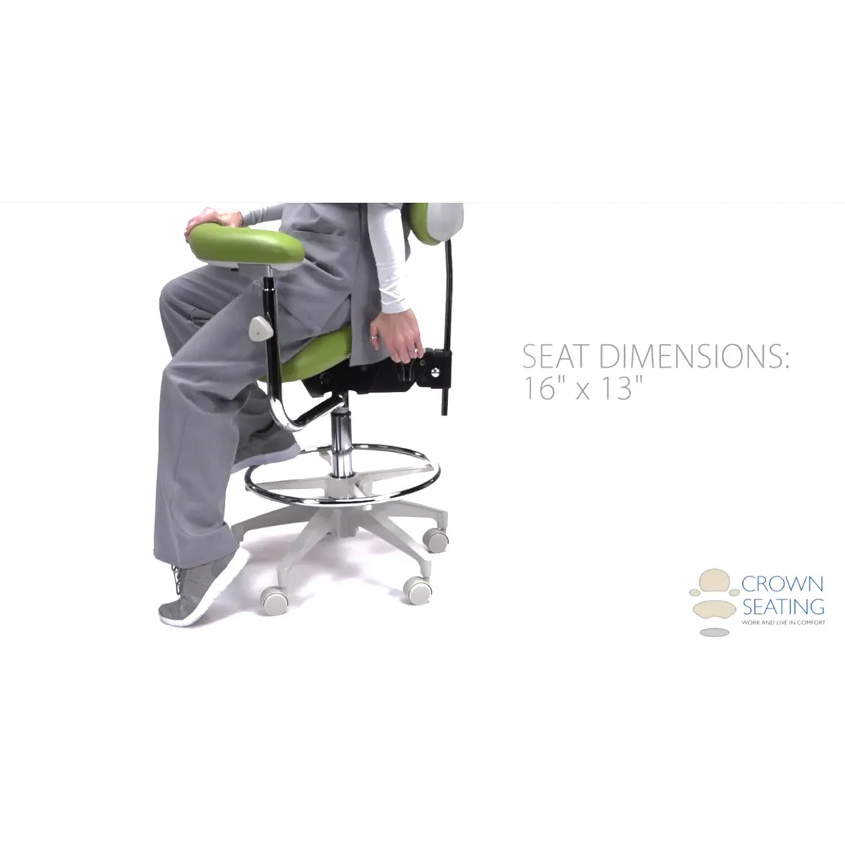 Crown Seating Durango C90SSAB English Saddle Assistant with Back, C90SSAB
