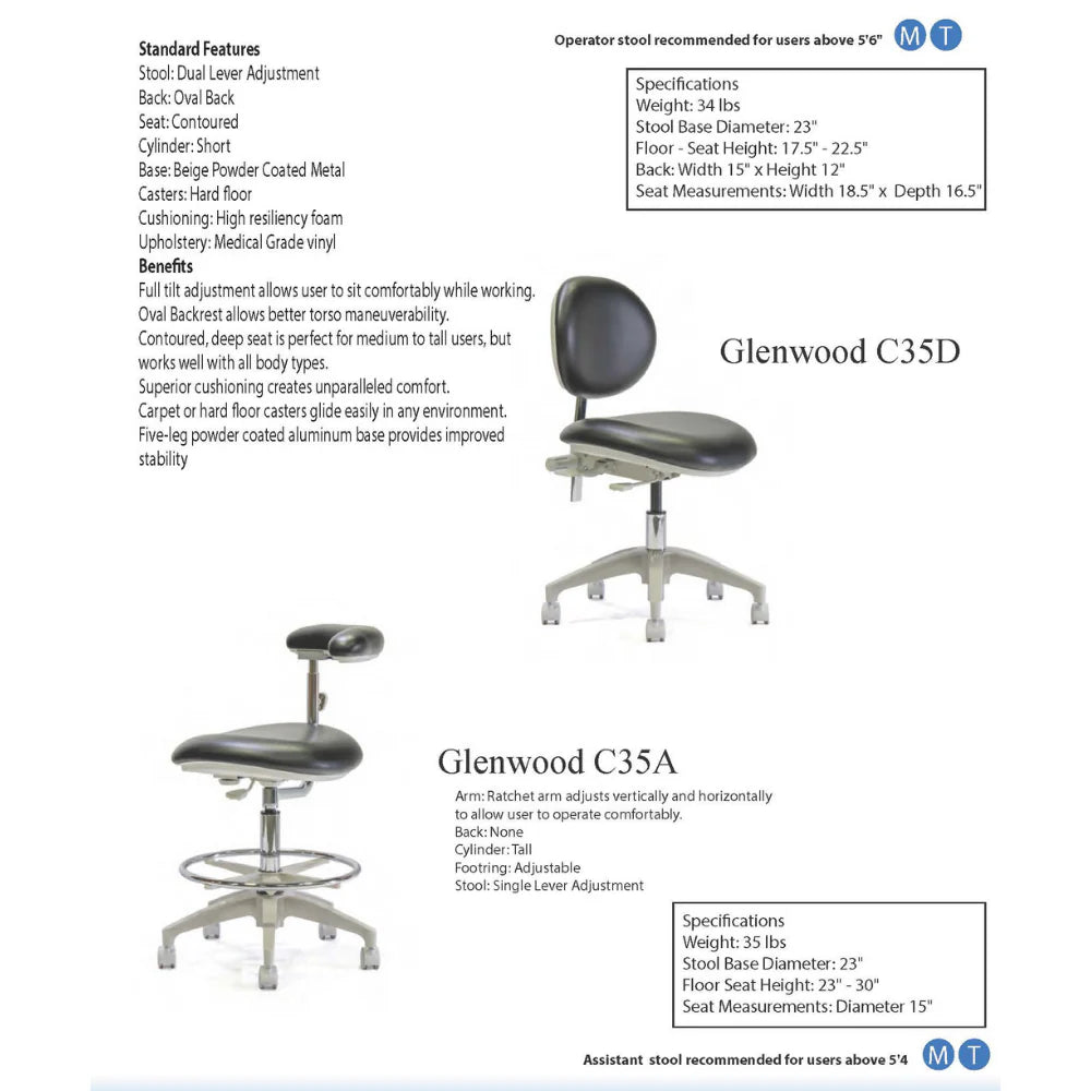 Crown Seating Glenwood C35D Operator Stool, C35D