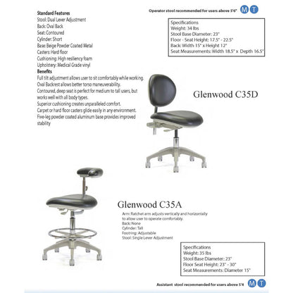 Crown Seating Glenwood C35D Operator Stool, C35D