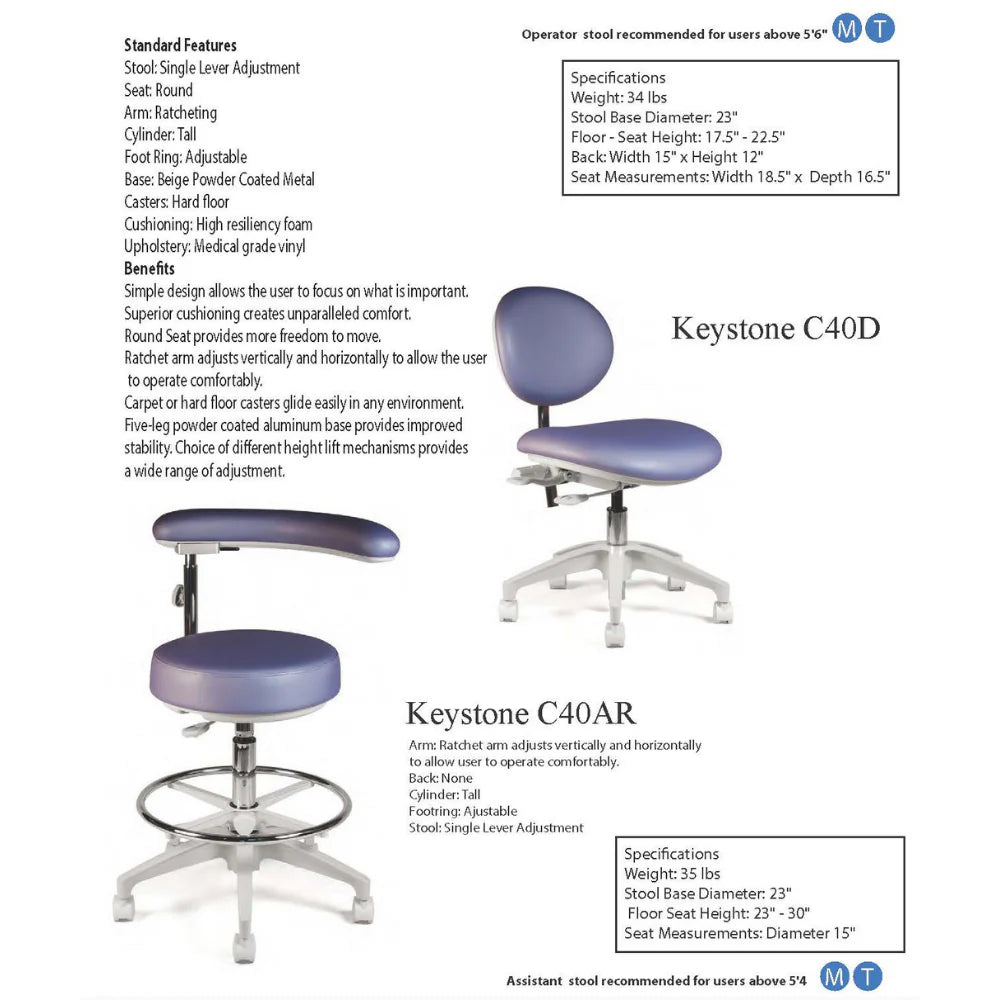 Crown Seating Keystone C40D Operator Stool, C40D