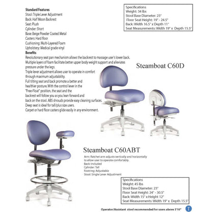 Crown Seating Steamboat C60D Operator Stool, C60D