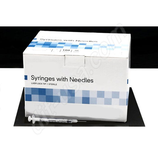 1mL Injection Syringes, 26G, 3/8” – 100/box, PRF-SY-1ML-26G