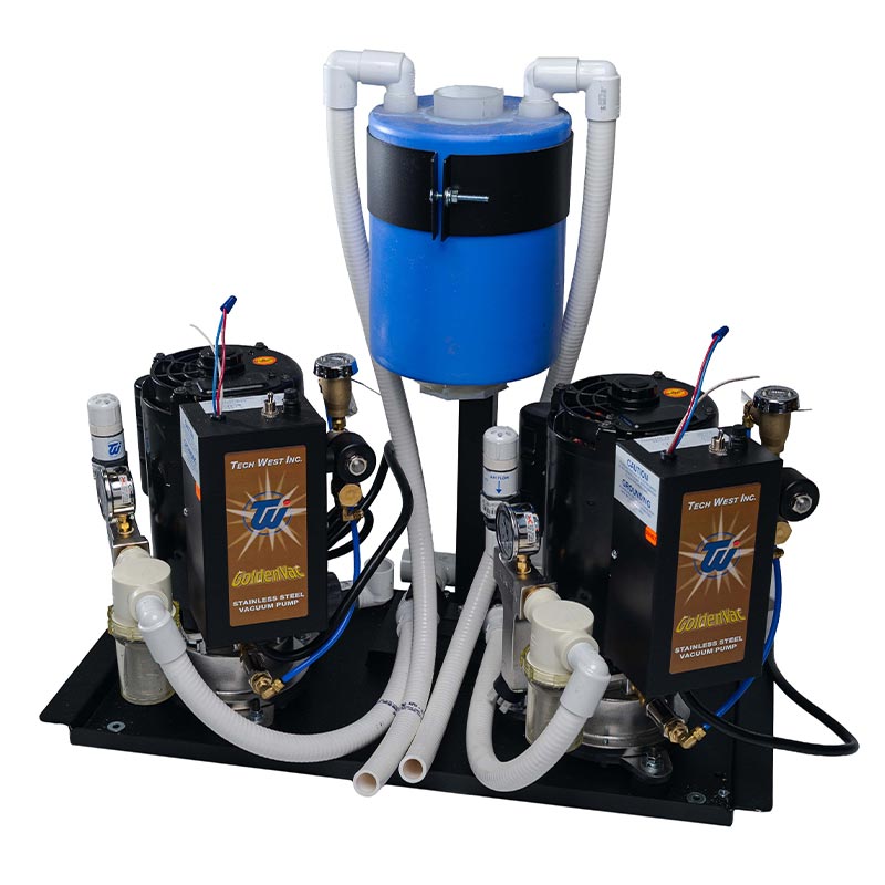 Tech West Goldenvac-3 User Stainless Steel, 1 X 1 Hp, 115/230 Volt, No Recycler, No Sep, VPLG3SS