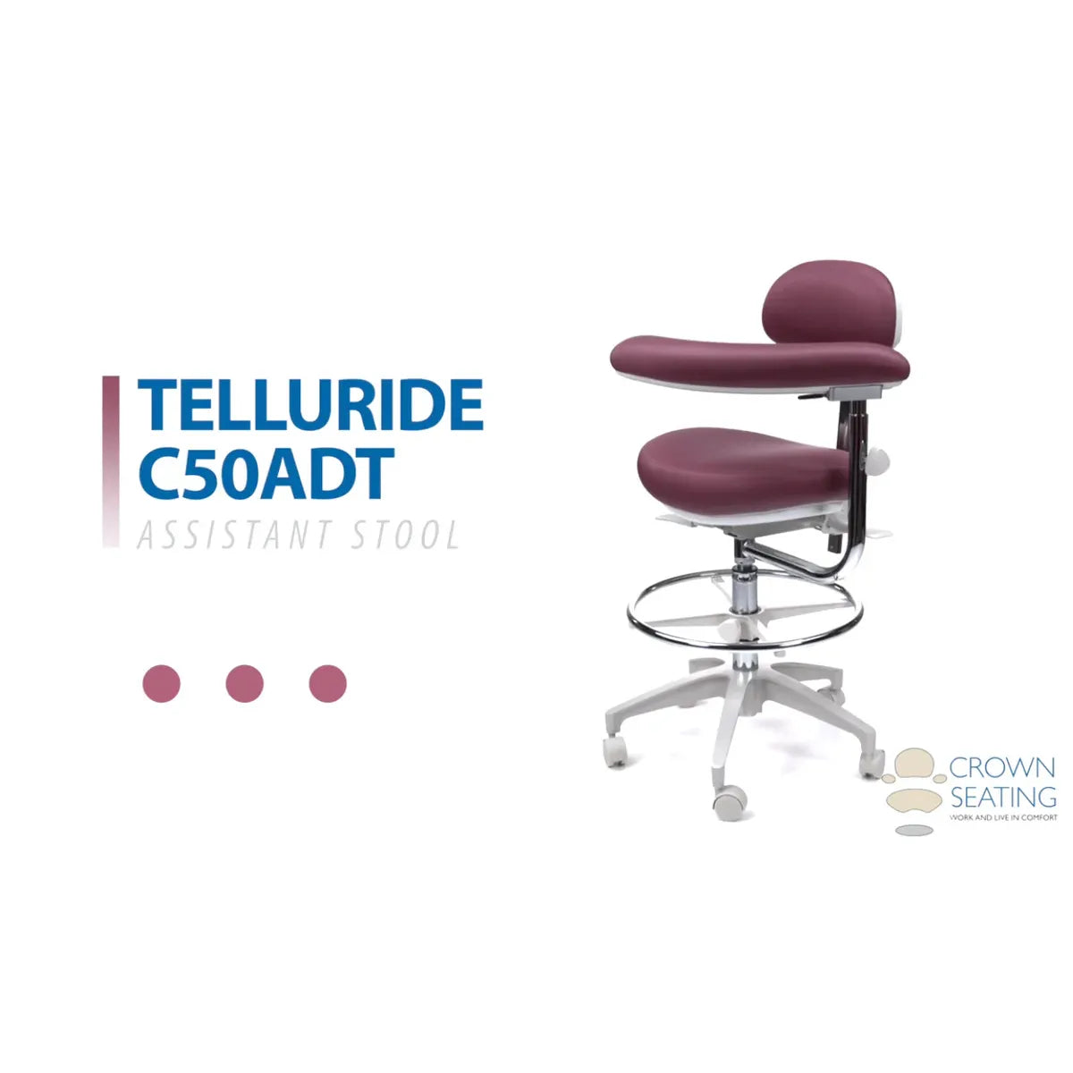 Crown Seating Telluride C50ABT Assistant Stool, C50ABT