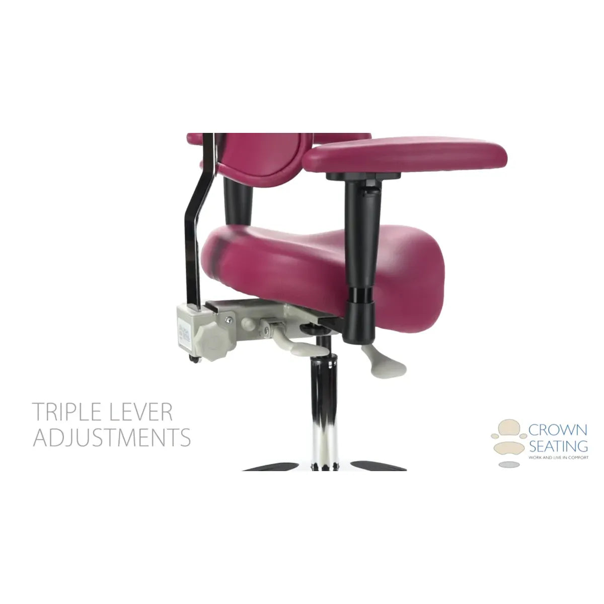 Crown Seating Colorado C170D Cradle Operator Stool w/ back and arms, C170DBA