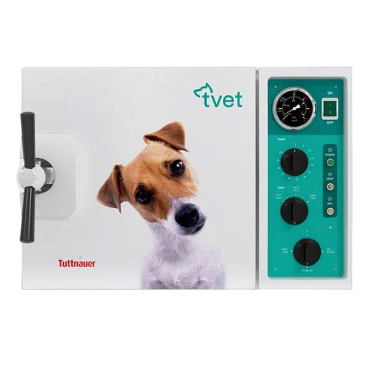Tuttnauer 10M Manual Veterinary Autoclave  10″ x 19″ Chamber, TVET 10M