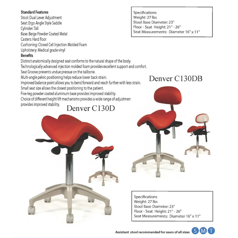 Crown Seating Denver C130D Saddle Operator Stool, C130D