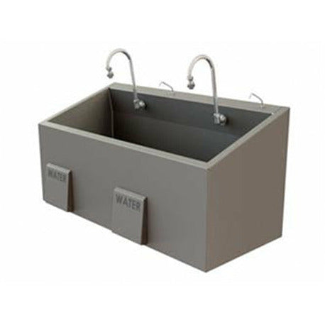 Dual Bay Economy Sink with Knee Operated Water, ES47