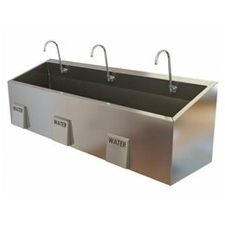 Triple Bay Economy Sink with Knee Operated Water