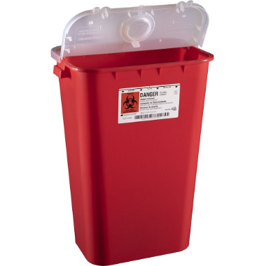 11 Gallon Sharps Container/ Dual Purpose Lid (Case of 6), 111 030