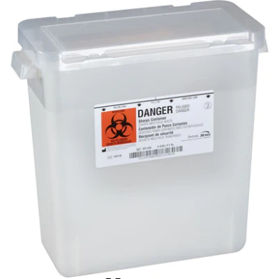 3 Quart Sharps Container/ Large Opening Lid (Pack of 12), 303 020