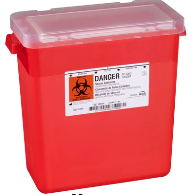3 Gallon Sharps Container/ Large Opening Lid (Pack of 12), 303 030