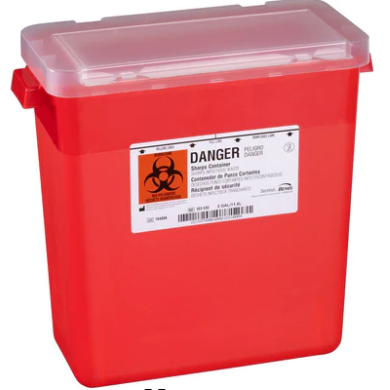 3 Gallon Sharps Container/ Large Opening Lid (Pack of 12)