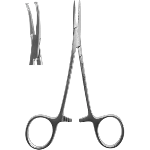 Hemostat, #5 Mosquito 1 X 2 Teeth Curved 12cm/4.75