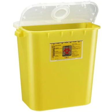 8 Gallon Sharps Container/ Dual Purpose Lid (Case of 10), 108 040
