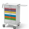 Waterloo Steel 9 Drawer Tall Pediatric Cart, Gray Exterior, Multicolored Drawers, UTGLU-9PEDS