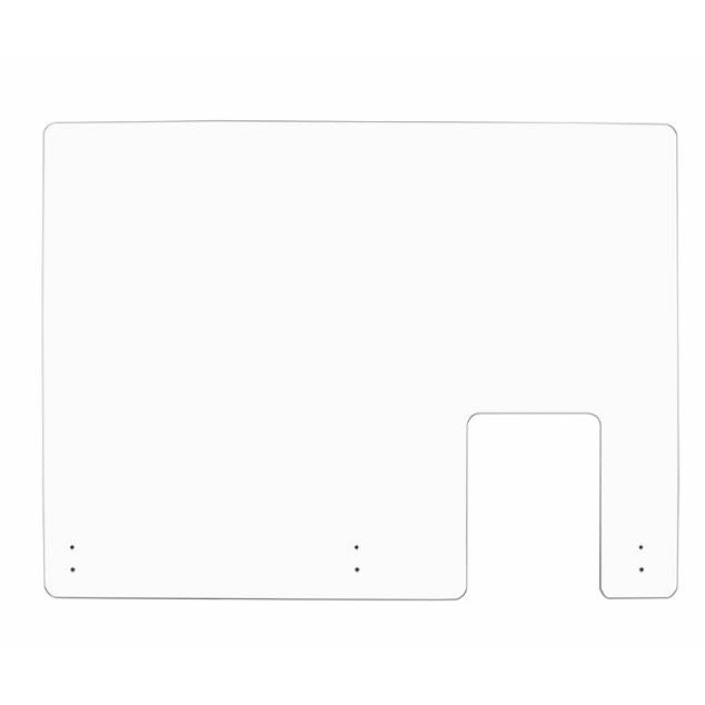 Acrylic Safety Barrier, 36"H x 72"W, Centered Access Hole, No Stand