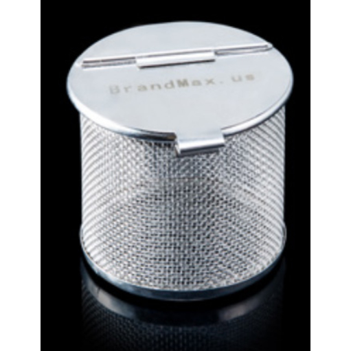 Burr Basket, stainless steel 2" round with closing lid, BB1