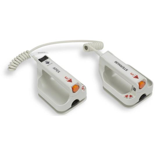 External Paddle Assembly Apex / Sternum with Controls and Built-In Pediatric Electrodes, 8000-1010-01