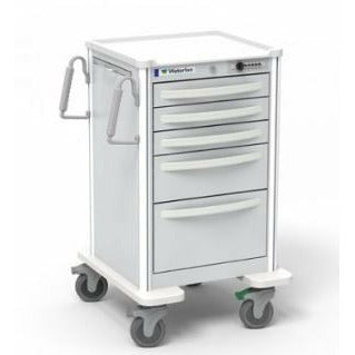 Waterloo Aluminum 5 Drawer Junior Medium Cart, Light Gray, JMGSA-33369-LTG