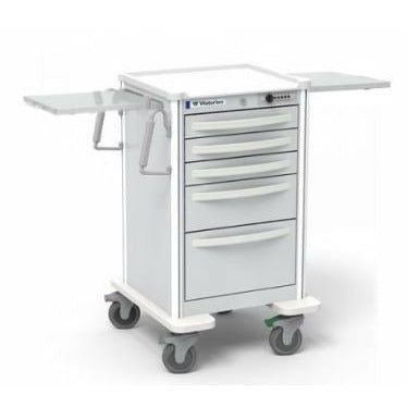 Waterloo Aluminum 5 Drawer Junior Medium Cart, Light Gray, JMGSA-33369-LTG