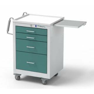 Waterloo Steel 4 Drawer Slim Med Junior Short Cart, Teal, JSGKU-3369-TLG, JSGKU-3369-TLG-CUSTOM