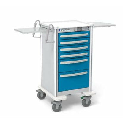 Waterloo Aluminum 6 Drawer Junior Tall Cart, Electric Blue, Electronic Lock, JTGEA-333369-ELB