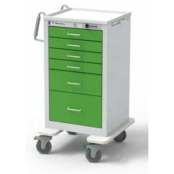 Waterloo Steel 6 Drawer Junior Tall Cart, Spring Green, JTGSU-333369-SPG