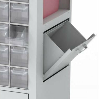 Waterloo 5 Drawer Tall Phlebotomy Cart, White, Key Gate Lock Bar, MTWA-34696-WHT