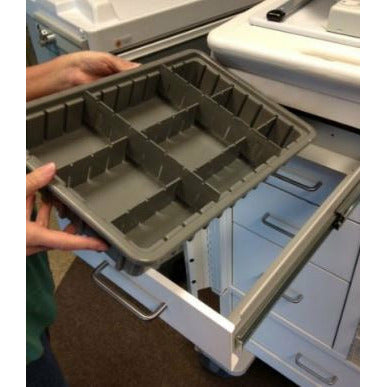 Waterloo 5 Drawer Tall Phlebotomy Cart, White, Key Gate Lock Bar, MTWA-34696-WHT
