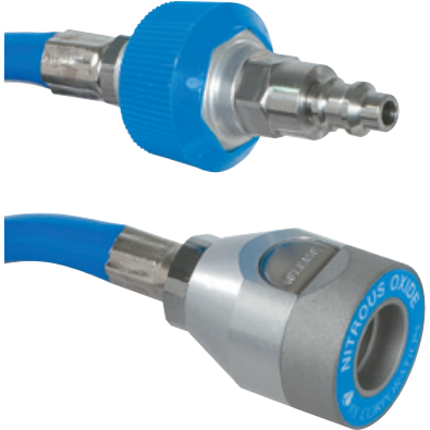 Nitrous Oxide Puritan Male Quick Connect and Female Coupler 3FT