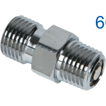 Oxygen Pressure Activated Check Valve Male 1/4 NPT X Male DISS