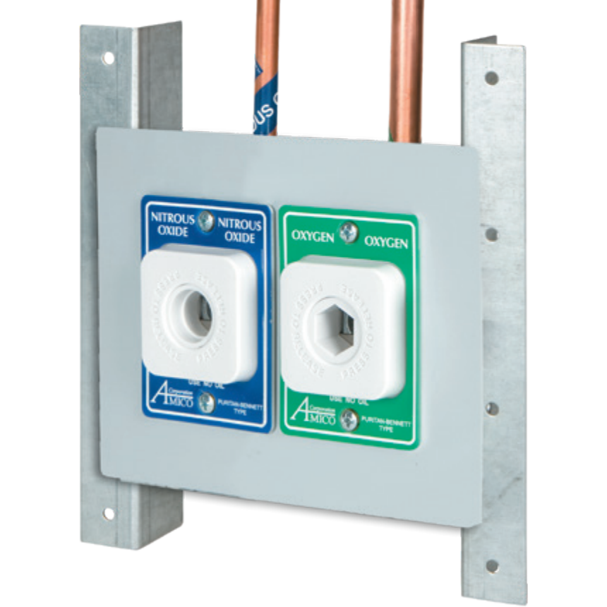 Oxygen/ Nitrous Oxide Puritan Style Double Outlet Concealed, 9011-1021