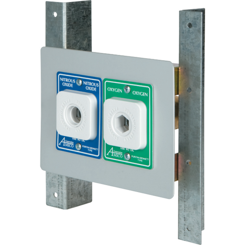 Nitrous Oxide/ Oxygen Chemetron Style Double Outlet Cabinet Mount