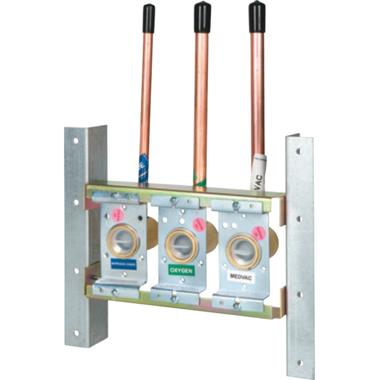 Nitrous Oxide/ Oxygen/ Vacuum Triple Concealed Outlet Rough-In Assembly, 9000-0000-0021