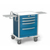 Waterloo 4 Drawer Short Aluminum Emergency Cart, All Blue, Lever Lock, USBLA-3369-ELB