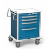 Waterloo 4 Drawer Short Aluminum Emergency Cart, All Blue, Lever Lock, USBLA-3369-ELB