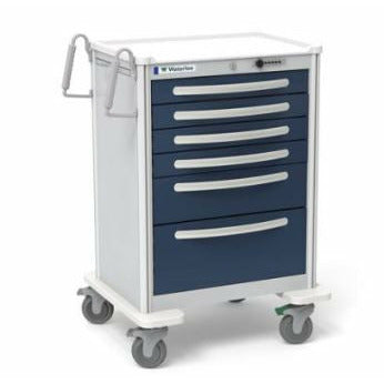 Waterloo Aluminum 6 Drawer Tall Anesthesia Cart, Dark Blue, UTGSA-333369-DKB, simplex lock