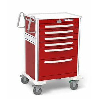Waterloo 6 Drawer Tall Aluminum Emergency Cart, All Red, Lever Lock, UTRLA-333369-RED